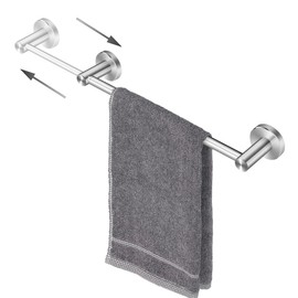 CAPPCHAO Brushed Nickel Towel Racks for Bathroom Towel Bars Wall Mounted Towel Rods 15.75''-25.79'' Adjustable Length Stainless Steel
