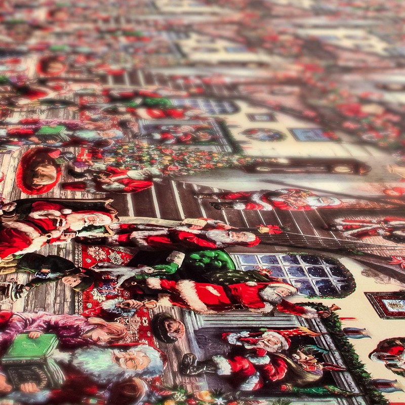 ANRO Tablecloth Christmas Tablecloth Washable Wax Tablecloth Santa Claus 100