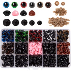 Jiahuade Pack of 560 Doll Eyes, Teddy Eyes and Teddy Nose, Includes 170 Safety Eyes, 110 Pieces Safety Noses with 280 Washers for Doll, Plush Toy and Teddy Bear Crafts (560 Pieces)