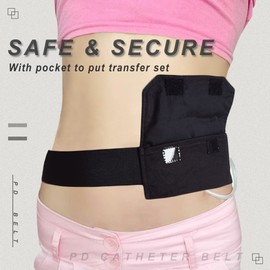 G-Tube Belt Feeding Tube Peg PD Cotton Covers Peritoneal Dialysis Catheter Supplies Abdominal Holder Accessories Adjustable for Secure Gastrostomy Line Women Men Black Large(38-51 inch)