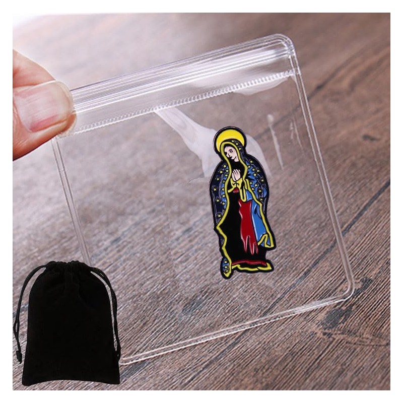Ficsowy Enamel Pins Virgin Mary Lapel Pins for Badge Jacket