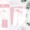 Whaline 25 Packs Pink Bow Baby Shower Invitations with Envelopes