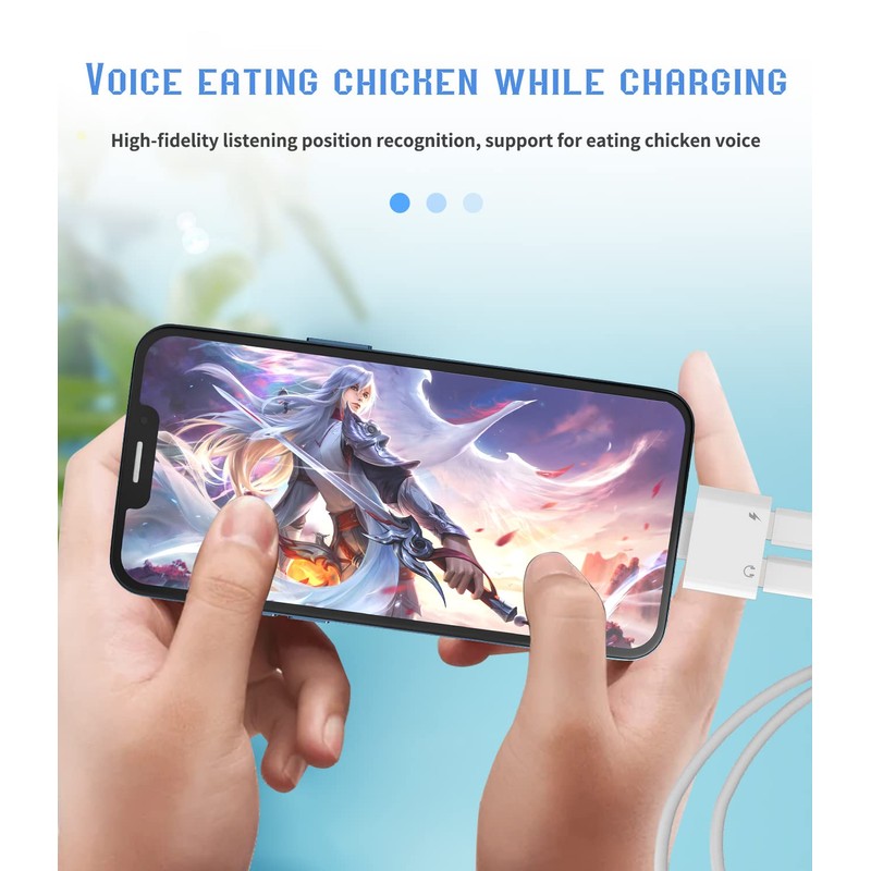 Zoyuzan Dual Lightning Headphone Adapter, 4 in 1, Perfect Sound