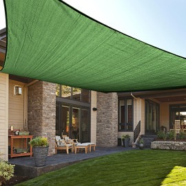 LOVE STORY Custom Size 11'x24' Piquant Green Rectangle Sun Shade Sail Canopy Patio Sail Fabric Cloth Cover UV Block (We Make Custom Size)