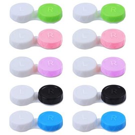 AvoDovA 20PCS Contact Lens Cases Contact Lens Holder Box, 5 Colors Left/Right Eyes Contact Lens Container Portable Eye Lens Storage Cosmetic Contact Glasses Case for Eyes Care