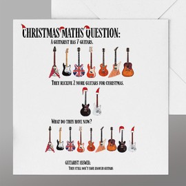 Funny Guitar Christmas Card, Electric Guitar Christmas Card, Rock Guitar Christmas Card