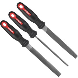 Hi-Spec File Set of 3 - Flat, Round, and Semi Round Metal Hand Files Made of High Carbon Steel for Superior Durability - Ideal for Metal Processing, Ironwork, and Woodworking Finishes - Easy to Use and Safe for Beginners - Durable Professional Quality