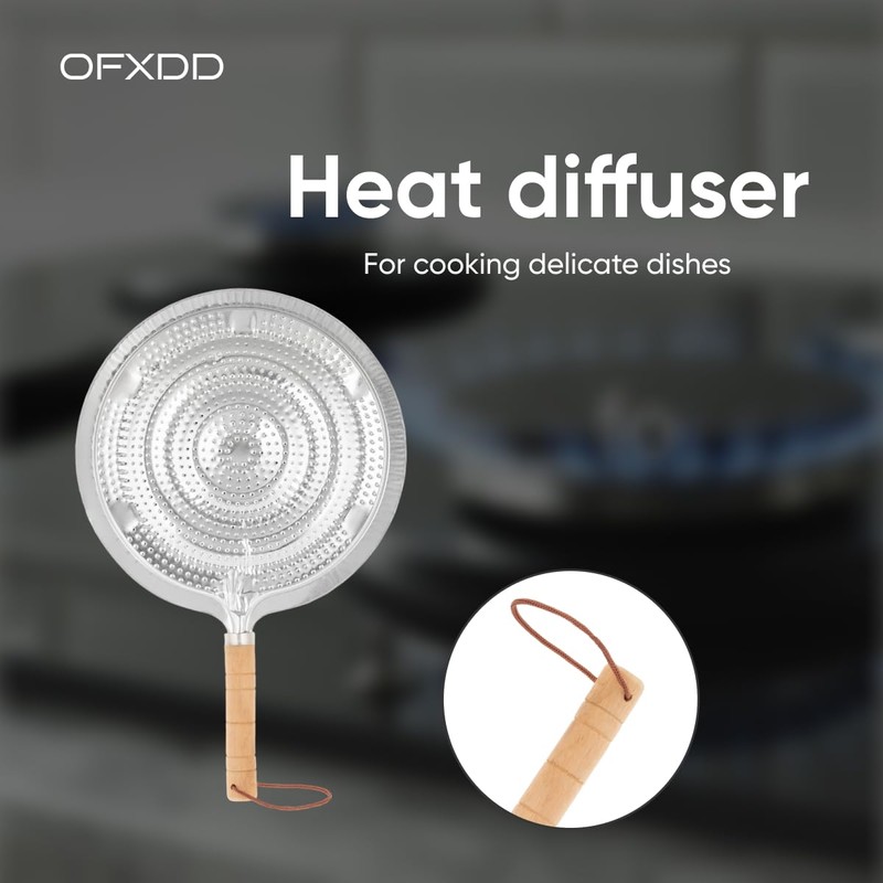 Heat Diffuser for Gas Stove - Flame Spreader with Wooden