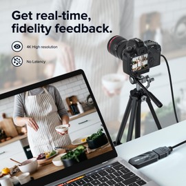 Cam Link 4K – 4K30/1080p120 Camera Capture Card for Streaming & Recording via DSLR, Camcorder, Action Cam – Low Latency for Live Streaming, Video Conferencing, Gaming on OBS, Zoom, Windows & Mac