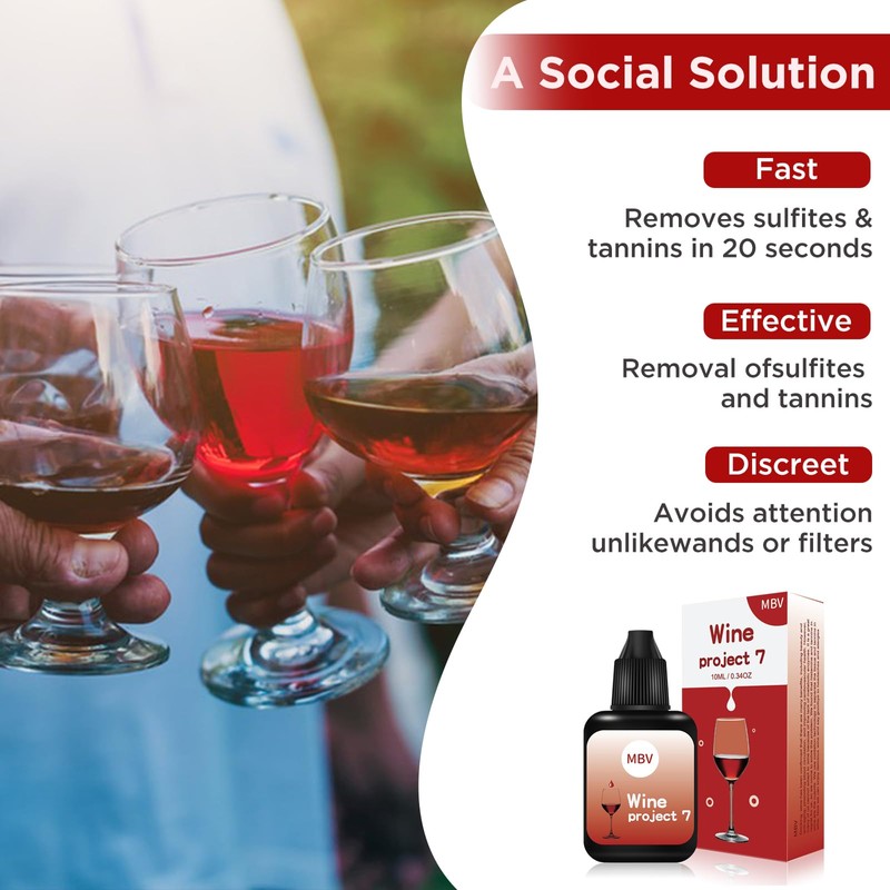 2 Bottles Wine Filter Drops, Red White Wine Lovers Tasteless