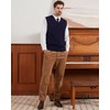 Kallspin Men's Knitted Vest Pulunder Sleeveless Cable Knit V-Neck Wool