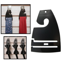 Black Neck Tie Hangers for Retail, Economic Plastic Tie Hooks (10 Pack)
