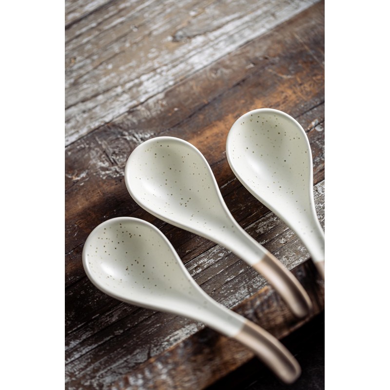 LYEOBOH 6 Pieces Asian Soup Spoons, Japanese Kitchen Soup Spoon