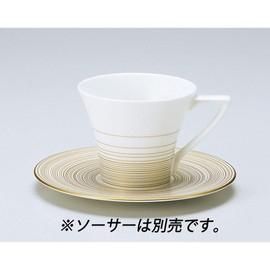 Narumi 52146-2794 Cup Saucer, Gold Swirl Band, Gold, 4.3 fl oz (110 cc), Made in Japan