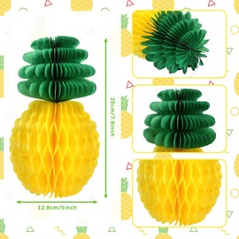 Kesote 12 Piezas Pompones para Jardín Decoración de Panal de Piña para Niños, Adecuados para Fiestas de Hawaiana y Cumpleaños