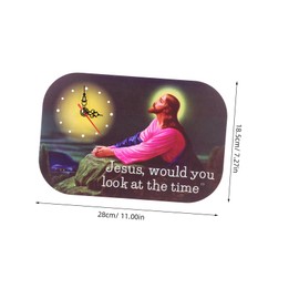Warmhm Home Wall Clock Novelty Word Clock Islamic Wall Clock Jesus Would You Look at The Time Clock Jesus Wall Clock Christ Clock Funny Clock Jesus Clock Vintage Decor Abs