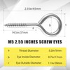 Otoolling 50 Pcs 304 Stainless Steel Screw Eye Hooks, Heavy