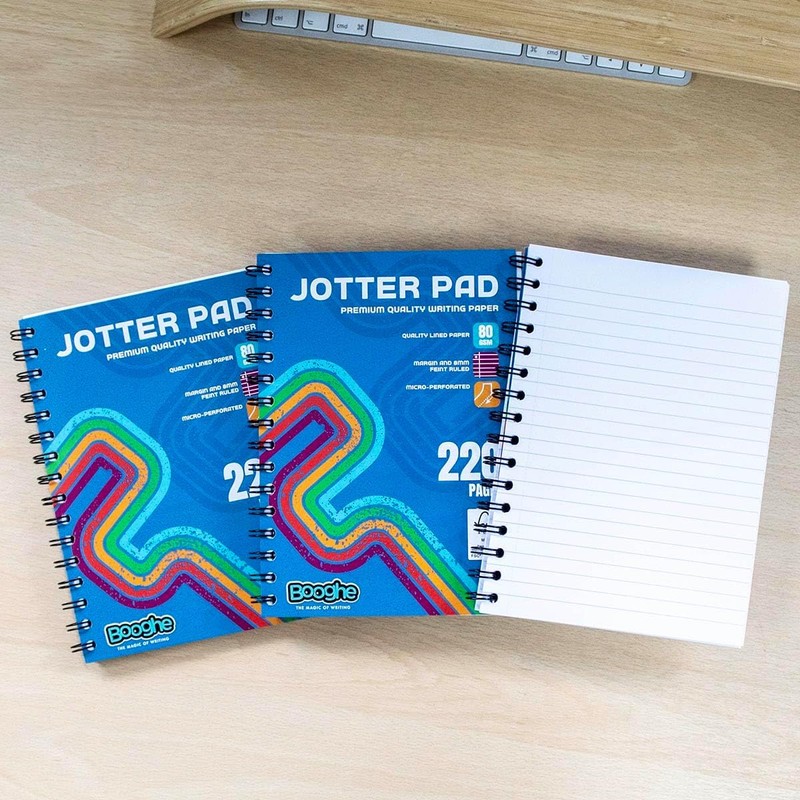 Booghe A5 Lined Jotter Notepad - Cover Wire-Bound Notepads with
