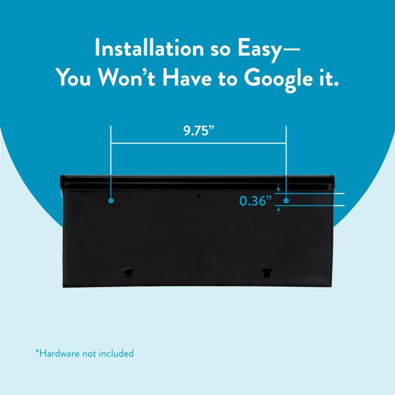 ARCHITECTURAL MAILBOXES Townhouse Galvanized Steel, Wall-Mount Mailbox, Black Small