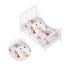 1:12 Scale Dollhouse Furniture Mini Bed Set Decorative Pillow Metal