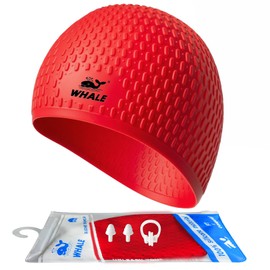 Large Swim Cap Silicone Swim Cap Keep Your Hair Dry While Swimming (Burgundy)