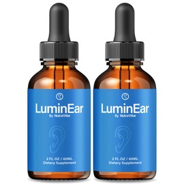 (2 Pack) LuminEar Drops – Premium Ear Support Formula with Natural Ingredients | Hearing Comfort & Balance for Adults | Easy-to-Use Sublingual Nano Drops | LuminEarz Ear Reviews (60 Servings)