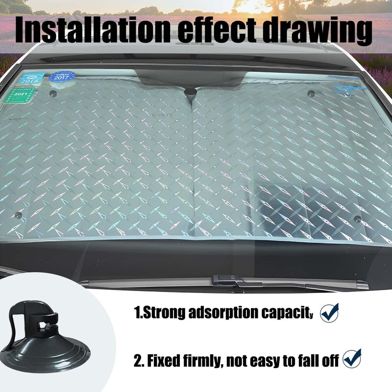 Sunshade 24Pcs Window Shades - Suction Cups for Car, Windshield,