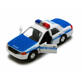 Showcasts Boston Police Car, Blue & White 9985BS - 5 Inch Scale Diecast Model Replica, but NO Box