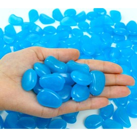 4.8Lbs 1100Pcs Glow in The Dark Stones Pebbles Blue Glow Rocks