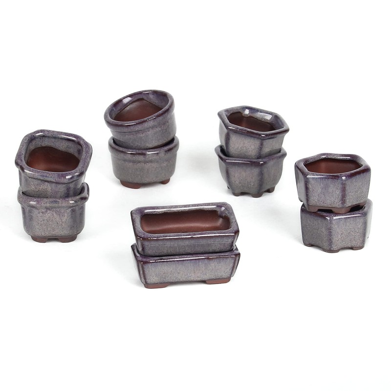 Bonsai Planter Succulent 1.8"(4.5cm) 10 Mini Glazed Pots