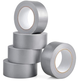 Heavy Duty Silver Duct Tape, Professional Grade Multi-Use Duct Tape, 48mm x 32m (1.88 inches x 35 Yards), 8.27 mil Thickness, Silver, 5 Rolls