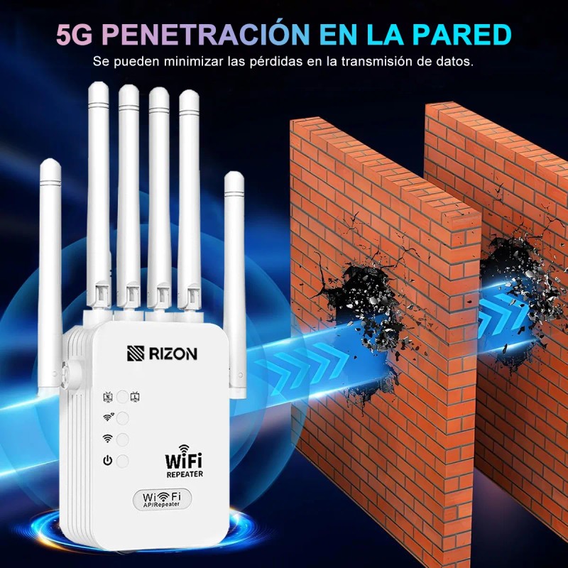 Repetidor Wifi 5g 1200mbps Rompemuros Amplificador Extensor
