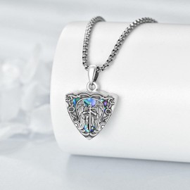 ONEFINITY Saint Michael Locket Necklace Sterling Silver Locket Necklace Holding Pictures Saint Michael Locket Pendant for Women Men, Sterling Silver