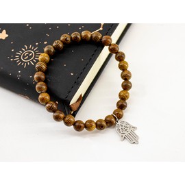 Only faith Red Thread 7 Witch Knot Bracelet for Women Stainless Steel Red Cord Adjustable Lucky Charm Handmade, Wood, No Gemstone