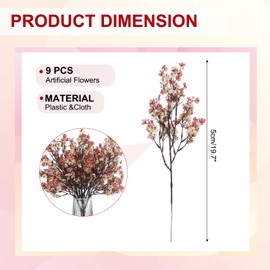 PATIKIL Artificial Flowers, 9pcs European Fake Flowers DIY Bouquet Fake Floral for Home Garden Kitchen Decor Wedding Party Decoration Khaki