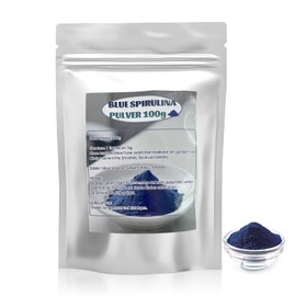 Blaue Spirulina-Pulver 100g,Blaue Mikroalge mit Phycocyanin,Natürlicher Lebensmittelfärbung,Ideal für Smoothies,Backen & Rezepte