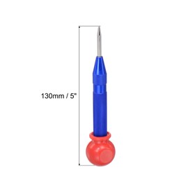 sourcing map Automatic Center Punch, 5-Inch Spring-Loaded Center Hole Puncher Marker Hand Tool Adjustable Blue with Cap for Wood Metal Plastic