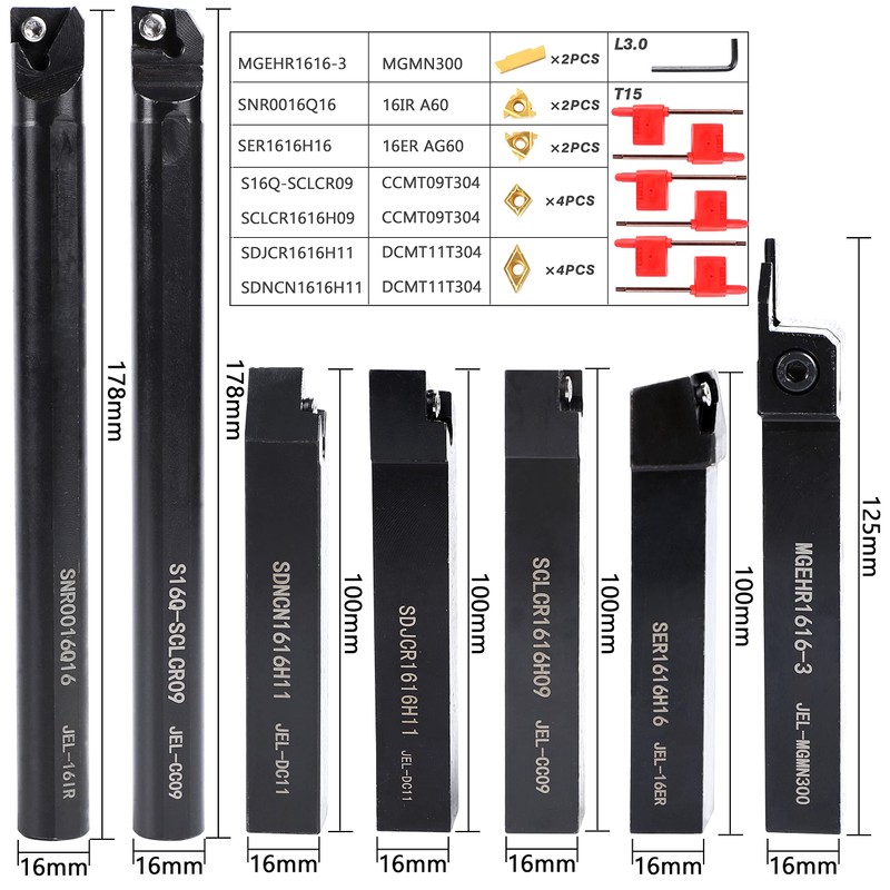 Lathe Turning Holders Threading Tools Threading Holders 21pcs - Metal