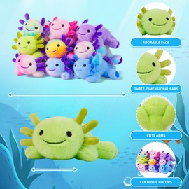 DYBFONO Axolotl Plush Toy,Soft Cute Axolotl Stuffed Cotton Plush Pillow Kawaii Salamander Animal for Boys Girls Kids Gift.(Palm Green)