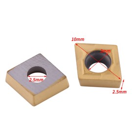 CCMT060204 Turning Inserts for Lathe Chisel, 10 Pieces CNC Carbide Indexable Inserts, Alloy Tip Lathe with Reversible Plates, Turning Tools for Steel Half Cutting, with Box