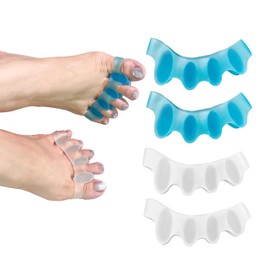 SUNFATT Toe Separator, Toe Spacer, Repeatable Washable Gel Hallux Valgus Correction, Toe Separator for Relaxing the Toes, to Relieve Bunions, Hammer Toes, Hallux Valgus, Pack of 4
