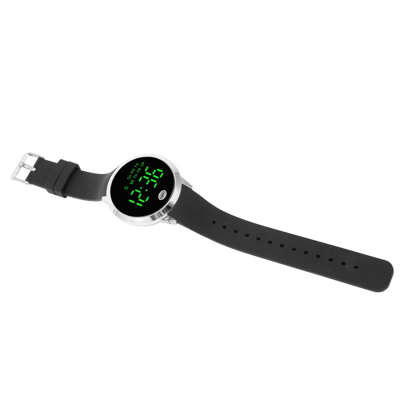 Men Digital Watch Round Color Screen Waterproof Backlit Ultra Thin