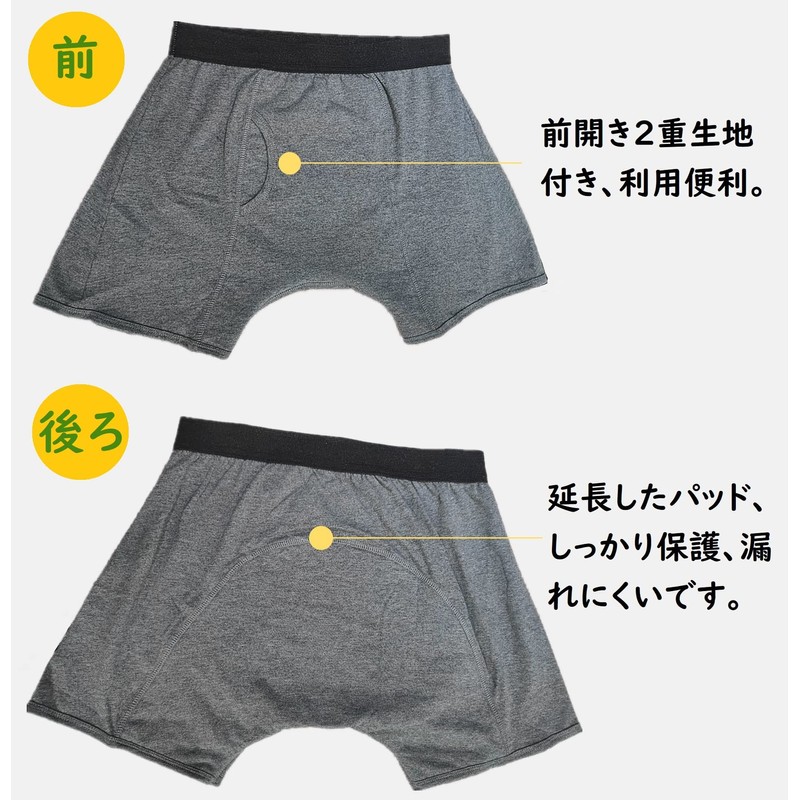 Men's Incontinence Pants, Set of 2, Men's Incontinence Prevention, 6.1