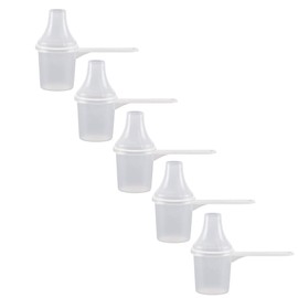 Plastic Measuring Scoop with Funnel, The Scoopie, 2 Tbsp (29.6 cc | 1/8 Cup | 1 oz | 29.6 mL) Measuring Spoons for Powders, Coffee, Pet Food, Protein and Other Dry Goods (Pack of 5, Opaque, No Cap)