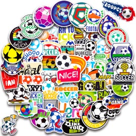 Soccer Stickers 200PCS Soccer Sports Stickers for Boys, Waterproof Vinyl Stickers for Water Bottles, Kids Stickers Soccer Party Favors Soccer Gifts Stickers for Kids Teens Soccer Lovers