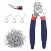 WORKPRO Bent Hog Ring Pliers with 500 Pcs 3/4" Hog