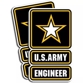 US Army Engineer Sticker Military Dye Cut Decal 5x8inch JUMBO SIZE  2 Pack