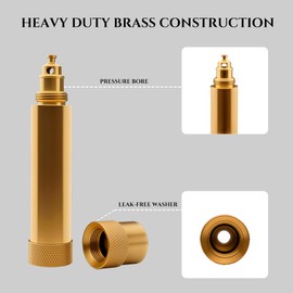LANGARA Heavy Duty Brass Hose Nozzle, Adjustable Twist Hose Nozzle with 2 Rubber Washers, Fits Standard Hoses, Water Hose Nozzles for Patio, Lawn, Car Wash