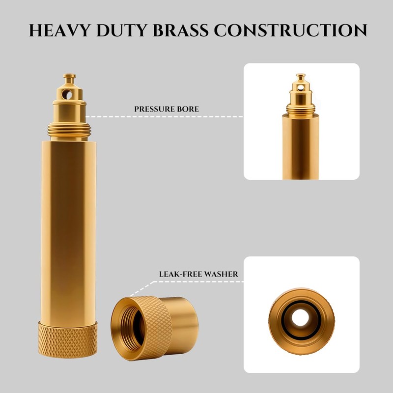 LANGARA Heavy Duty Brass Hose Nozzle, Adjustable Twist Hose Nozzle