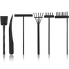 6Pcs Mini Zen Garden Kit, Zen Garden Rake Tools, Black Desktop Sandbox Rake Tools, Meditation Sand Accessories for Home Office Desk Garden Decor